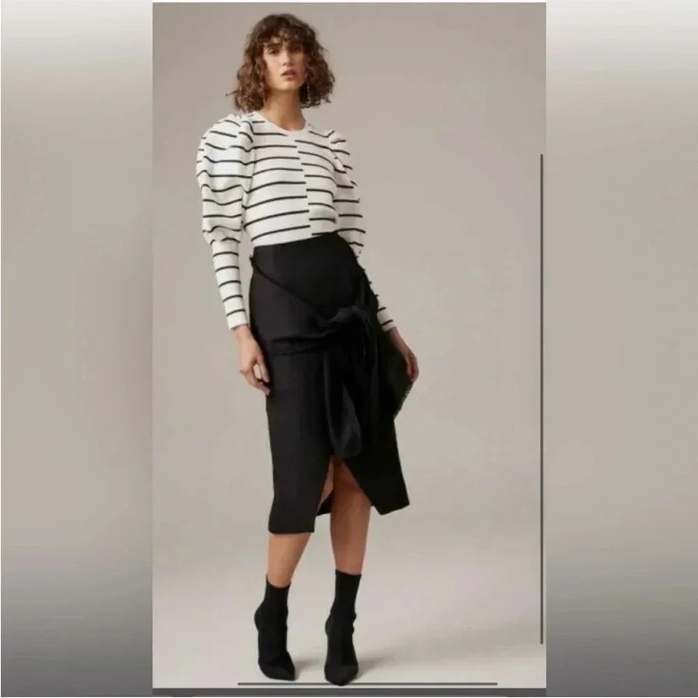 C/meo collective black funky wrap tie skirt size medium
